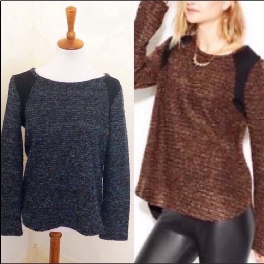 Sanctuary navy metallic crew neck sweater s